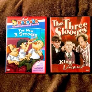 The Three Stooges Comedy DVD Kings of Laughter and Bazooka Cartoon 2 Movies